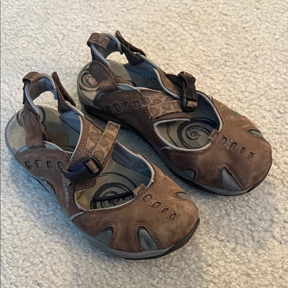 Merrell Kids Sandals in Brown and Gray - Picture 1 of 3